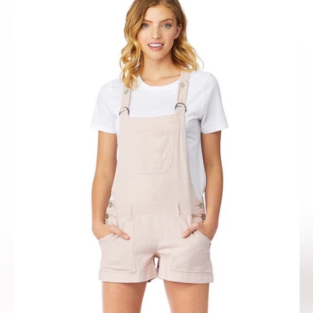 Wallflower pastel pink short overalls